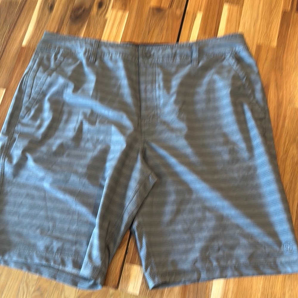 Gray Striped Shorts